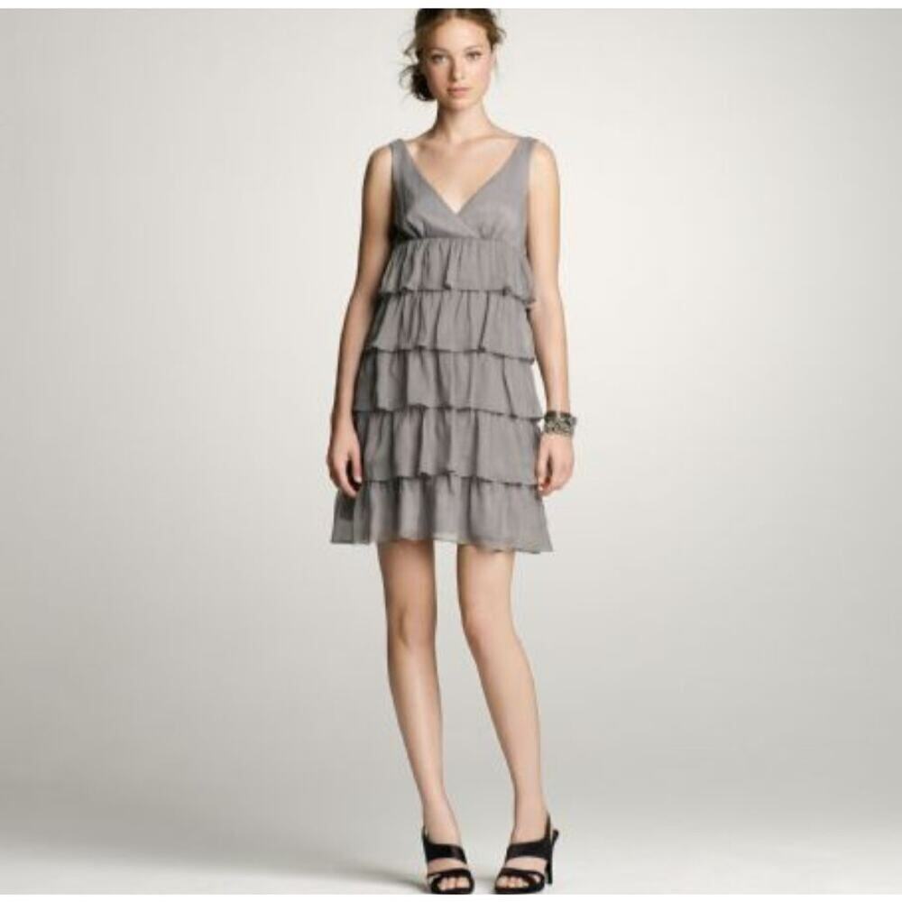 NWT J. Crew Women's Silk Tiered Dress Size 4P